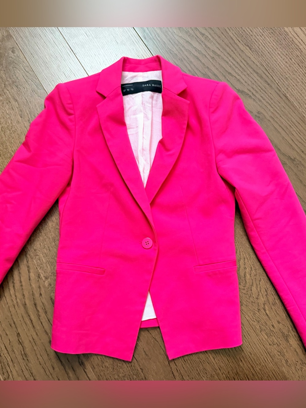 Zara Hot Pink Single-Button Blazer